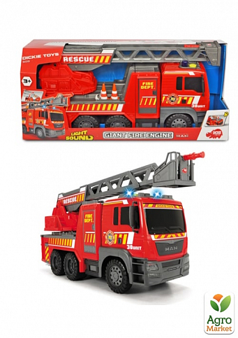 Пожежна машина «MAN» зі сходами 55-71 см, зі звуковим та світловим ефектами, 54 см, 3+ Dickie Toys