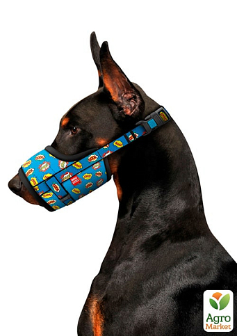 Намордник для собак WAUDOG Nylon, рисунок "ВАУ", пластиковый фастекс, размер №1, О 14-20 см (5378) - фото 2