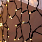 Гірлянда бахрома 3*0,70 м, чорний шнур, 120 LED з перехідником, конусна лампа золото (9360) цена