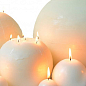 Свічка "Рустик" куля (діаметр 10*8,5 см  70 годин) біла купить