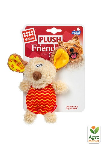 Іграшка для собак Собачка з пищалкою GiGwi Plush, текстиль, пластик, 13 см - фото 2