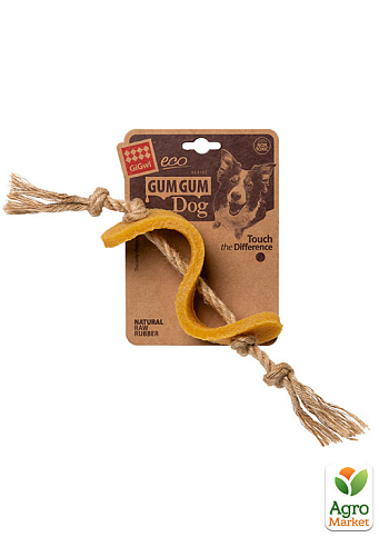 Игрушка для собак Доллар GiGwi Gum gum каучук, пенька, 13,5 см (75344) - фото 2