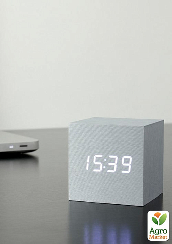 Годинник-будильник на акумуляторі Cube Gingko (Англія), алюміній (GK08W6) - фото 2