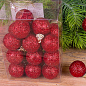 Набор елочных шариков в блестках 3 см 24 шт. Красный (3112-1)