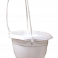 Набор кашпо подвесное (белое) "Петуния №2" высота 17.5см, диаметр 25.5см, 5л + подвес белый