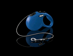 Flexi Classic М Рулетка для собак до 20 кг, длина троса 5 м, цвет синий (0226100)2