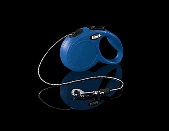 Flexi Classic М Рулетка для собак до 20 кг, довжина троса 5 м, колір синій (0226100)