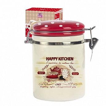 Емкость для сыпучих продуктов 1,2 л. `Happy Kitchen` (d-10см, h-16) (631-11)