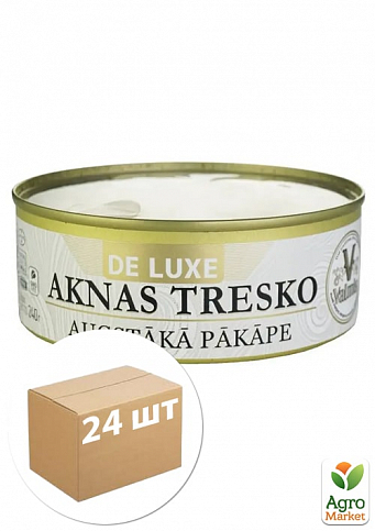 Печень трески (прозрачная крышка) ТМ "De Luxe" 230г упаковка 24шт