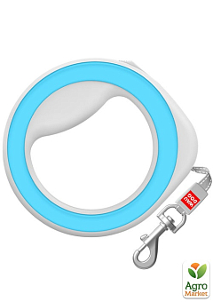 Поводок-рулетка для собак WAUDOG R-leash, круглая, XS-M, до 40 кг, 2,9 м, светоотражающая голубой лента (81272)1