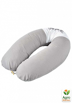 Подушка для беременных и кормления ТМ PAPAELLA с пуговицей 30х190 см горошек серый 8-31481*0011