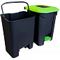 Бак для сміття з педаллю Planet 50 л чорний - зелений (12233) цена