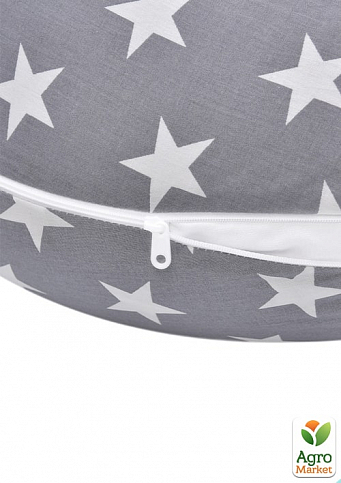 Подушка для вагітних і годування PAPAELLA 30*190 біла зірка на сірому - фото 4