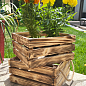 Ящик дерев'яний для зберігання декору та квітів "Прованс" довжина 25см, ширина 27см, висота 13см. (обпалений)