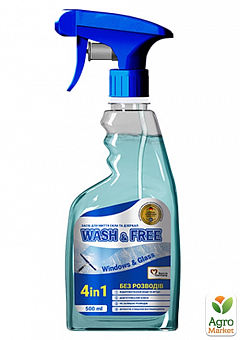 WASH & FREE Средство для мытья стекла и зеркал "Wash & Free" 500 г 1