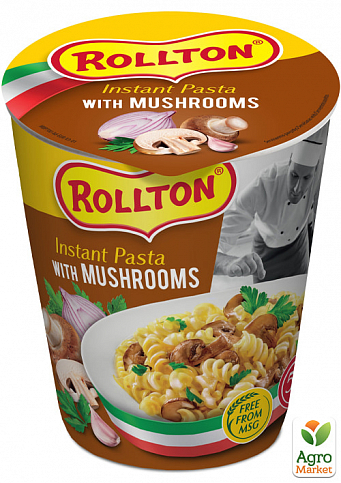 Макарони з грибами (склянка) ТМ "Rollton" 70г упаковка 6шт - фото 2