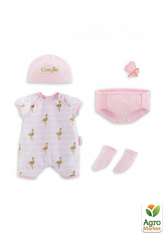 Набор одежды для новорожденного "Фламинго" с подгузником и пустышкой, серия 36 см, 2+ Corolle - фото 2