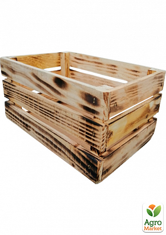 Ящик дерев'яний "Обпалений" довжина 25,5см, ширина 15.5см, висота 12,5см. - фото 2