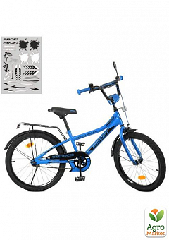 Велосипед детский PROF1 20д. Speed racer, SKD45,фонарь,звонок,зеркало,подножка,синий (Y20313)1