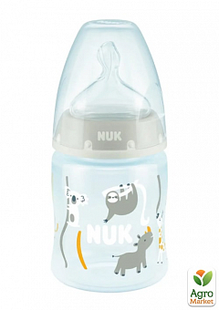 Бутылочка FirstChoice пластик 150 мл NUK / соска силиконовая 0-6 месяцев / температурный контроль Сафари1