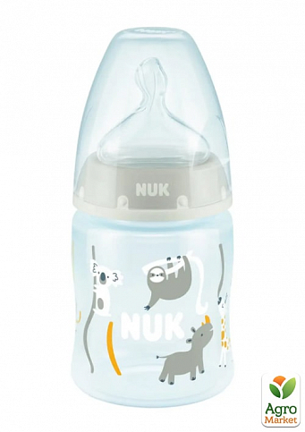 Бутылочка FirstChoice пластик 150 мл NUK / соска силиконовая 0-6 месяцев / температурный контроль Сафари