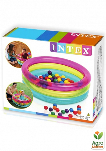 Детский надувной бассейн с шариками 86х25 см ТМ "Intex" (48674) - фото 2