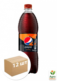 Газированный напиток Pineapple-Peach ТМ "Pepsi" 1л упаковка 12шт2