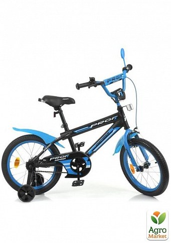 Велосипед дитячий PROF1 18д. Inspirer, SKD45,ліхтар,дзвінок,дзеркало,дод.кол.,чорно-синій(мат) (Y18323)