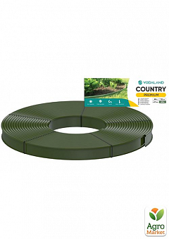 Бордюр садовий пластиковий Country Premium H110 80м оливковий (82401-80-OV)1