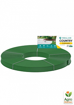 Бордюр садовий пластиковий Country Standard H100 200м зелений (82952-200-GN)2