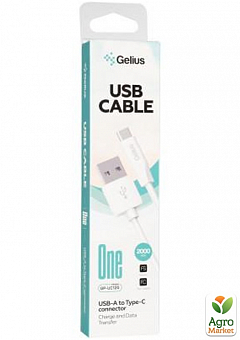 Кабель USB Gelius One GP-UC120 (2m) Type-C White2