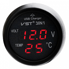 Термометр-вольтметр VST-706-1, кр., + USB1