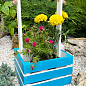 Ящик декоративний дерев'яний для зберігання та квітів "Джусіно" д. 22см, ш. 20см, ст. 13см, висота із ручкою 40см. (синій із дерев'яними ручками) цена