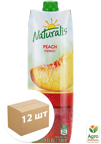 Нектар персиковий TM "Naturalis" 1л упаковка 12 шт