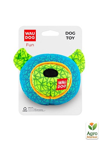 Игрушка для собак WAUDOG Fun, "Медведь", Ш 12 см, Д 11 см голубой (62052) - фото 2