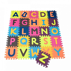 Дитячий розвиваючий килимок-пазл - ABC (140х140 см, 26 квадратів)1