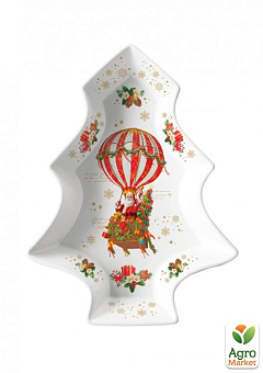 Порцелянова тарілка у формі ялинки "Різдвяні спогади" , 21,5x28,5 см (R1095#CHTR)1