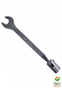 Ключ рожково-накидной шарнирный 15 мм Cr-V, покрытие сатин-хром INTERTOOL XT-14151