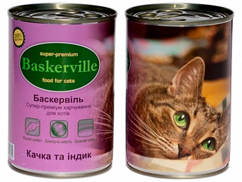 Baskerville Влажный корм для кошек с уткой и индейкой  400 г (5966500)