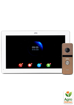 Комплект відеодомофону ATIS AD-1070FHD White+AT-400HD Gold2