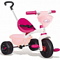 Детский металлический велосипед "Королле Би Фан" с багажником и сумкой, розовый, 15 мес. Smoby Toys