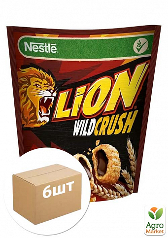 Сухий сніданок Lion wildcrush ТМ "Nestle" 350г упаковка 6 шт