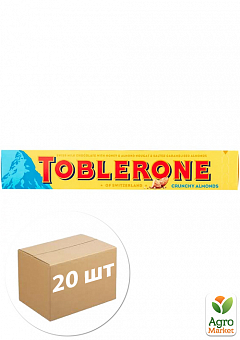 Швейцарский молочный шоколад ТМ "Toblerone" (с солёным миндалем и мёдом) 100г упаковка 20шт2