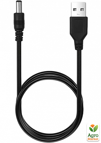 Кабель USB to DC 5.5x2.1 повышающий напряжение 5V to 12V (1.5A)(WX-SYX-01012) 1m Black