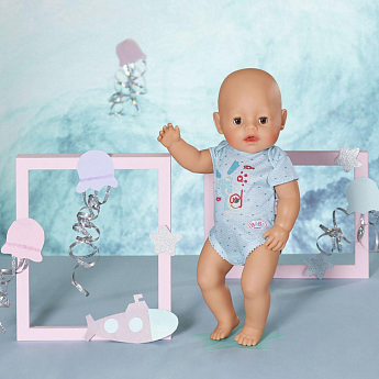 Одежда для куклы BABY BORN - БОДИ S2 (голубое) - фото 2
