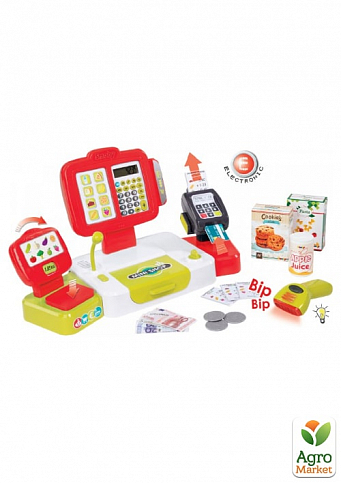 Електронна каса з терміналом, вагами та аксесуарами, червона, 3+ Smoby Toys