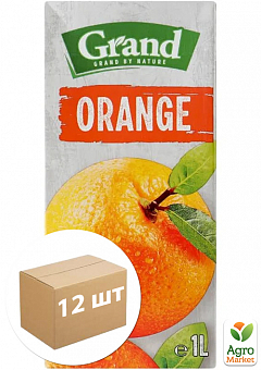 Фруктовий напій Апельсиновий ТМ "Grand" 1л упаковка 12 шт2