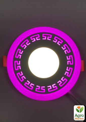 LED панель Lemanso  LM533 "Грек" круг  3+3W розовая подсв. 350Lm 4500K 85-265V (331607) - фото 2