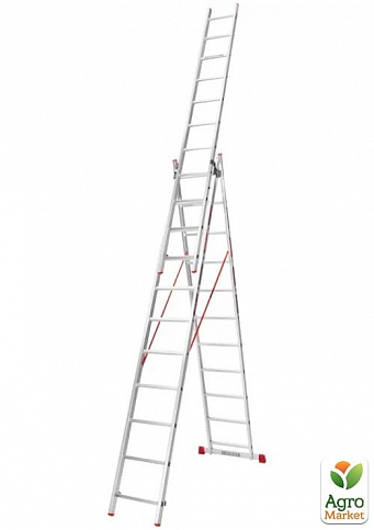 Лестница алюминиевая 3-х секционная Квитка PRO (3х11 ступеней) (110-9311) - фото 4