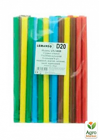 Стрижні клейові кольорові 11х200мм, упак.20шт.(ціна за упак.) LTL14028 (140028)
